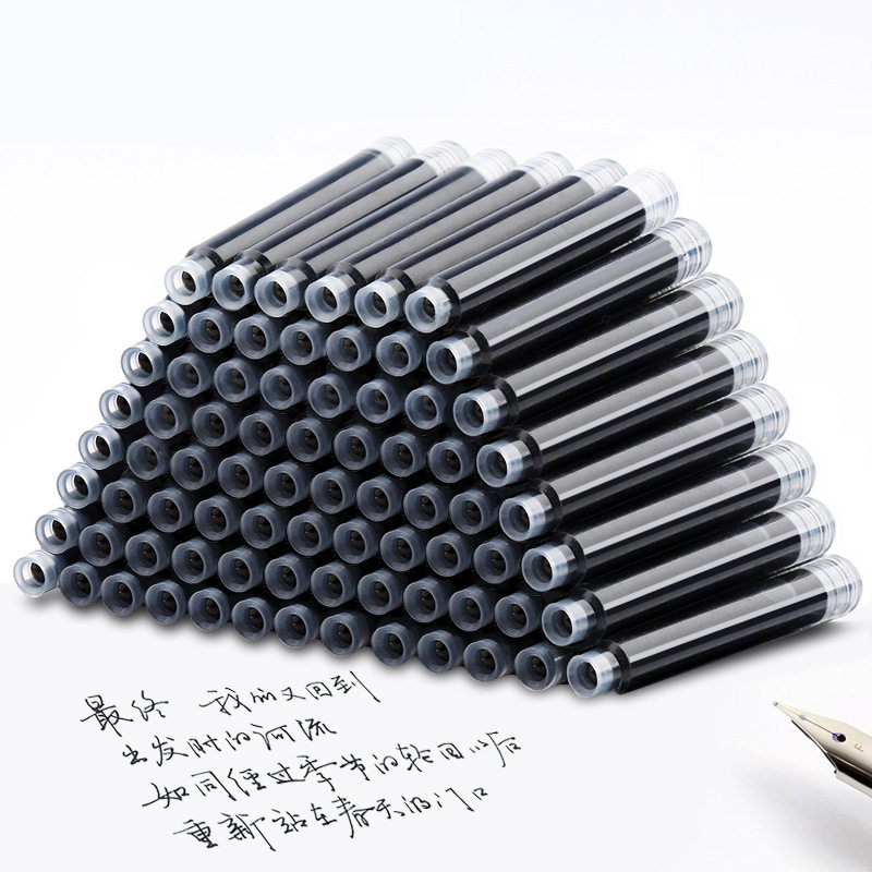 批发50一包永生罗氏散装墨囊可替换3.4mm口径钢笔黑色蓝可加墨