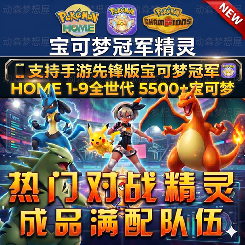 宝可梦冠军home6v闪光满努力定制