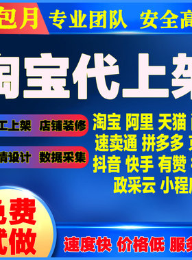淘宝网新店铺装修拼上拼多多宝贝代上架京东产品发布天猫代上链接