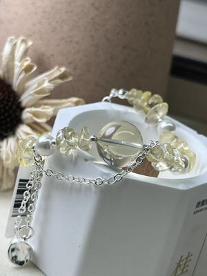 【拧光碎影】招财黄水晶温柔治愈感珍珠设计款流苏手链