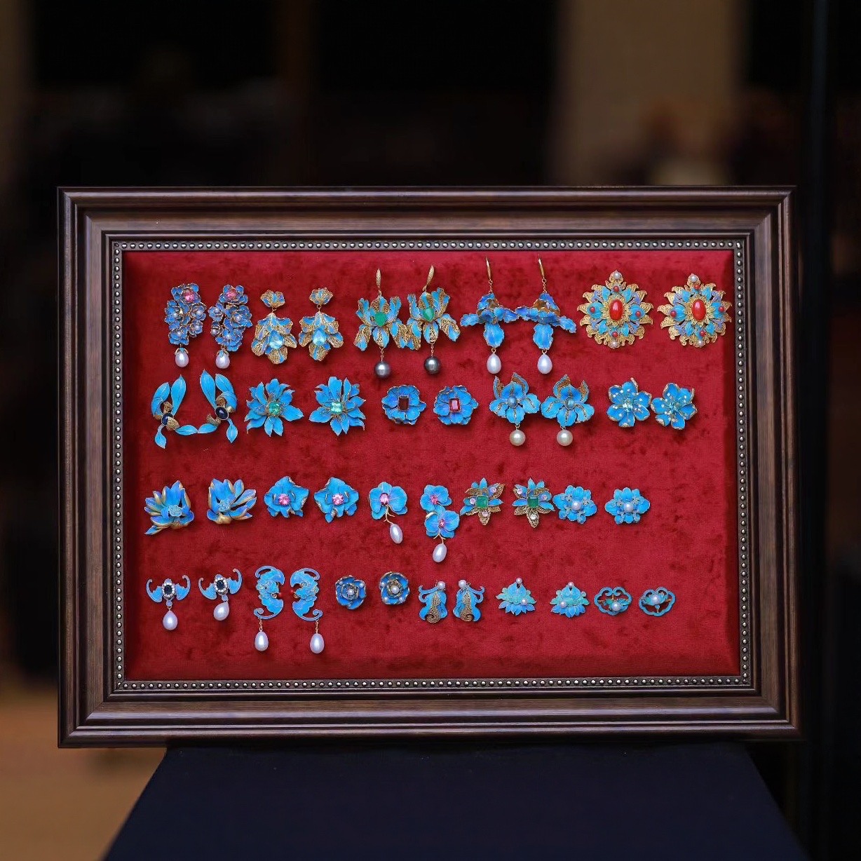 宫廷风纯金纯银非遗花丝耳环耳钉高端定制特价合作节日礼物