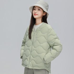 玫凌轻薄羽绒服女短款2024年冬季新款保暖内胆薄款小个子无领