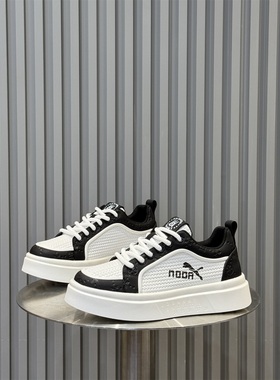 轻奢高端小白男鞋2025新款秋季板鞋百搭运动休闲鞋厚底增高阿甘鞋