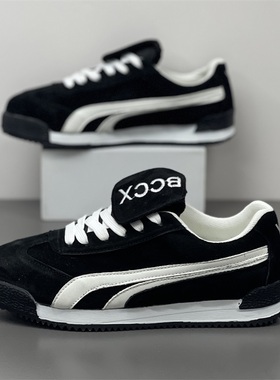 潮男鞋2025秋季新款磨砂真皮系带休闲阿甘鞋精神百搭翻盖运动鞋男