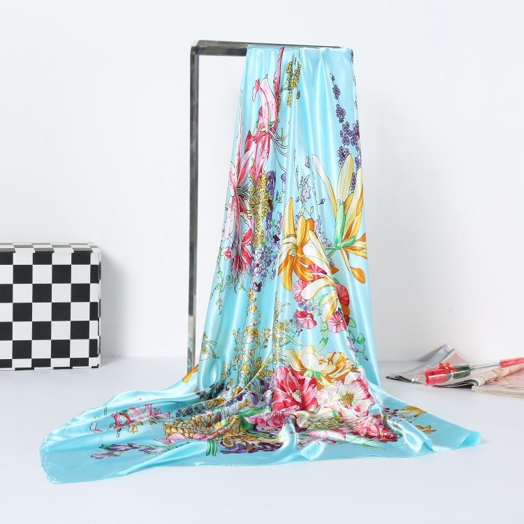 杭州丝绸大方巾印花春秋