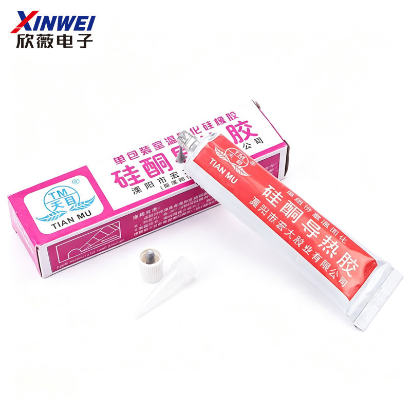 天目硅酮导热胶 灰色半流淌固化传热硅胶导热硅脂CPU散热膏