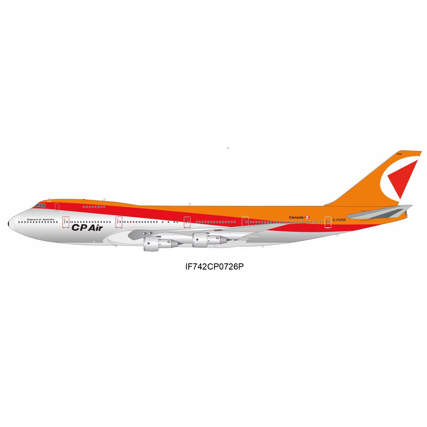 Inflight 1:200加拿大太平洋航空 B747-200 C-FCRE 合金 飞机模型