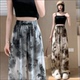 冰丝阔腿裤 女垂感水墨画印花裤 子夏新中式 2024新款 国风休闲凉凉裤