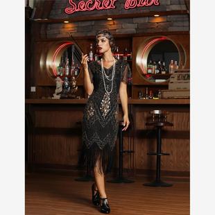 Embellished Roaring Art Deco GatsbyDress 1920s Great Flapper