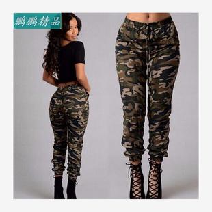 pants camouflage ladies high trousers 2018Autumn waist women