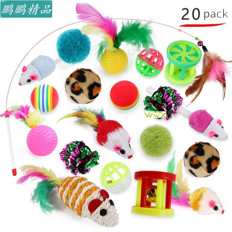 Pet cat toys combination cats toy sisal mouse ball bell the
