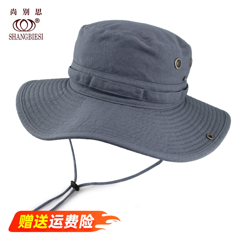 纯棉帆布水洗渔夫帽户外西部牛仔