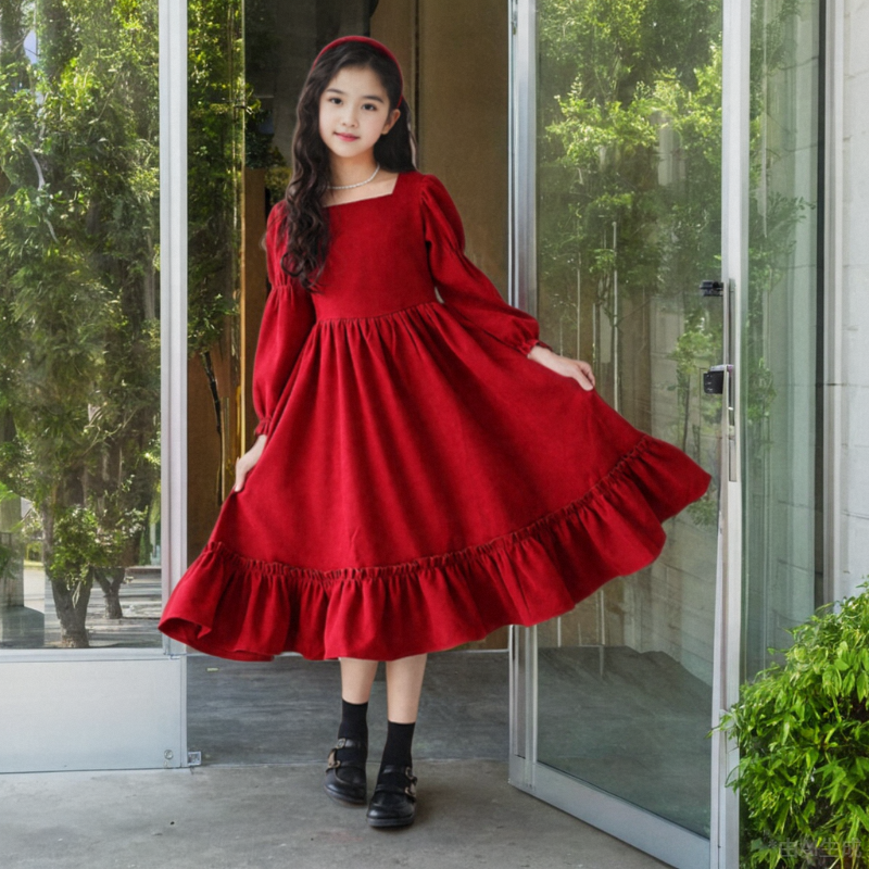 女孩气质公主裙洛丽塔童装秋冬新款裙子超好看女童红色礼服连衣裙,童装/婴儿装/亲子装,连衣裙,淘宝优惠券,粉丝福利购,淘宝优惠卷