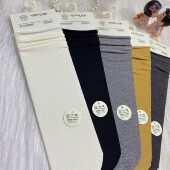鹿人袜子堆堆袜春夏薄款 竹纤维棉女袜纯色日韩卷边中筒袜无骨6026