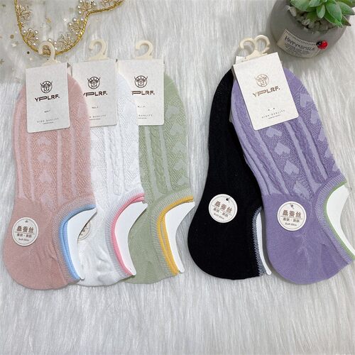 鹿人女士夏季桑蚕丝浅口船袜袜套