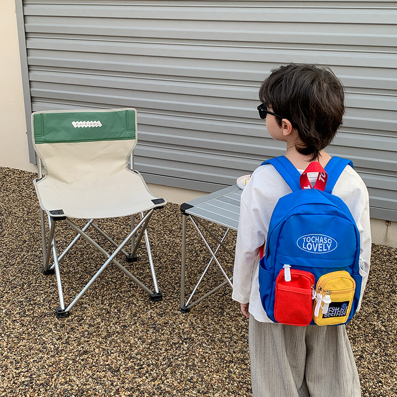韩版儿童幼儿园书包宝宝时尚百搭撞色小背包男女童洋气外出双肩包