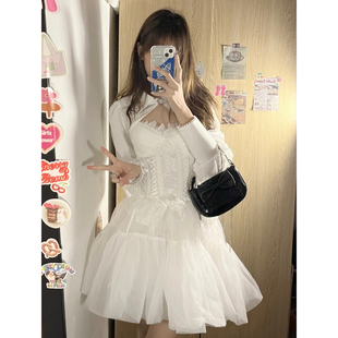 辣妹性感纯欲重工鱼骨带胸垫千金风蓬蓬裙显瘦生日party小礼裙