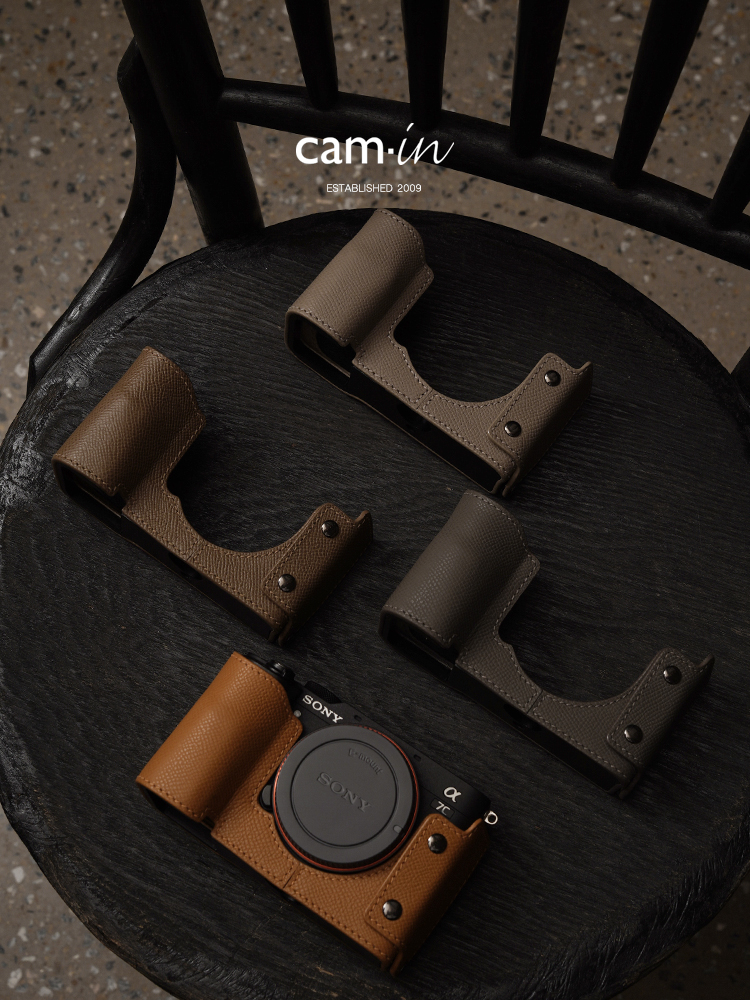 cam-in索尼A7C相机皮套真皮相机包适用于SONY保护套壳a7手柄配