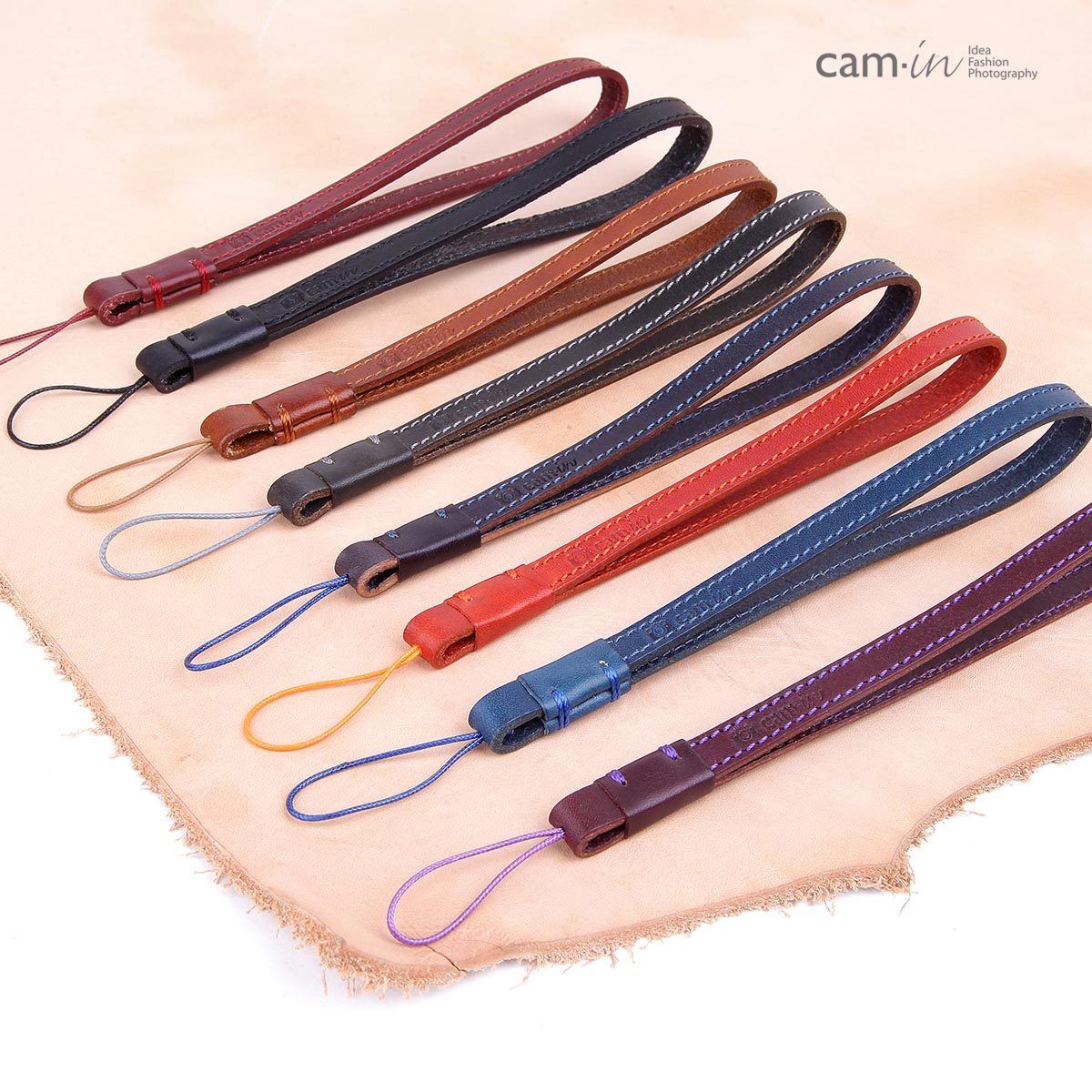 cam-in 真皮单反数码照相机手腕带 牛皮微单徕卡腕带 细绳通用型