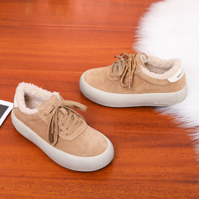 牛皮厚底板鞋女款2025新款