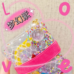 梦幻紫の原创手作糖果屋风紫色糖球串精致日系拉链扣包包挂件饰品