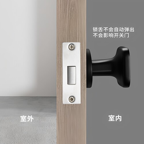 黑色单面暗锁室内背景墙推拉门锁