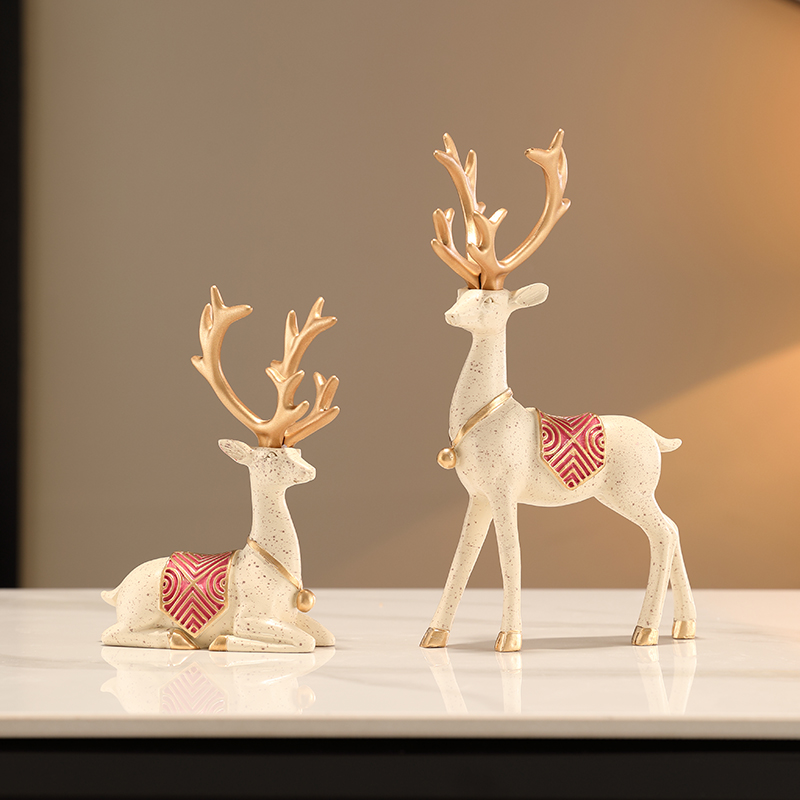 创意玄关高档轻奢招财鹿摆件
