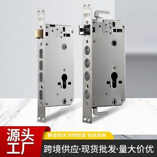 指纹锁锁体全钢6068双活双快圆柱霸王智能锁齿轮连杆防卡锁体批发