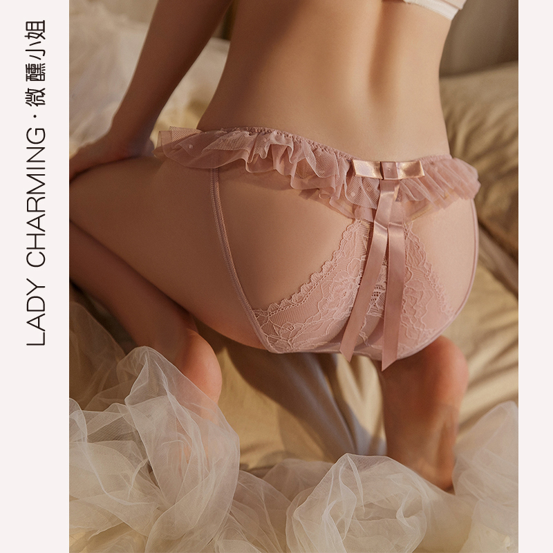 维多利亚蕾丝粉色纯欲风内裤