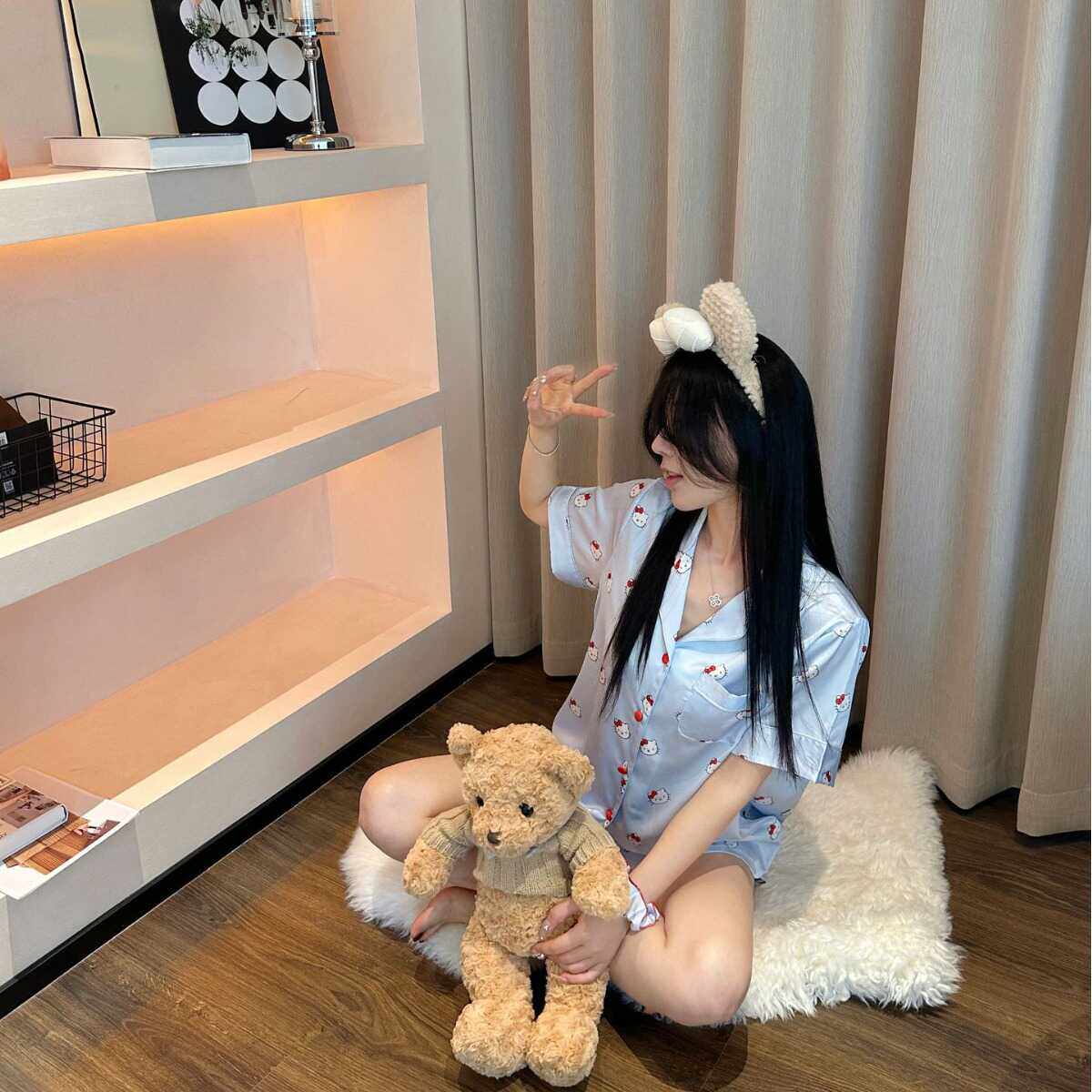 维多利亚原创冰丝印花睡衣薄款
