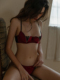 维多利亚文胸性感丝绒蕾丝内衣女薄款 聚拢红色本命年胸罩套装 秋冬