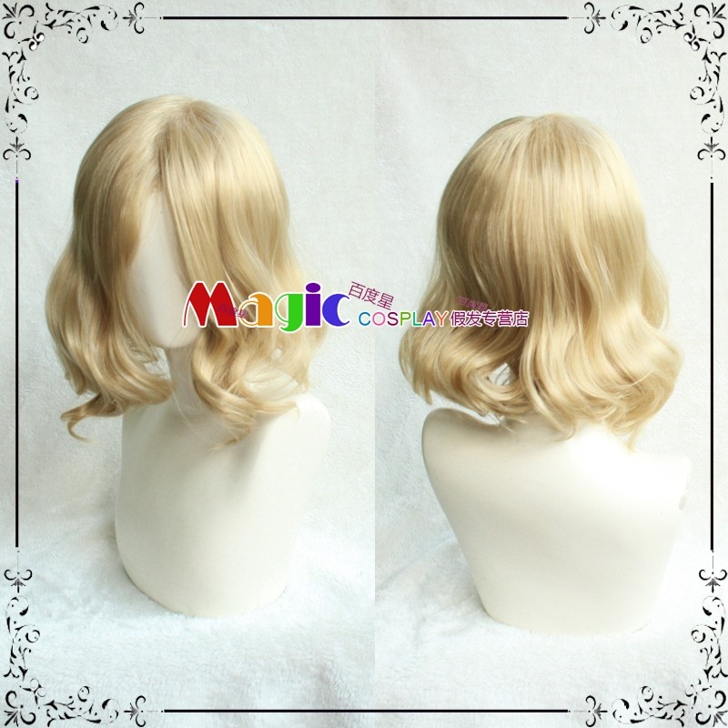 欧美性感女性 金发女郎表演 中分梨花蛋卷头 亚瑟cos假发 狮心王