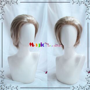 COSPLAY 生化危机5 阿尔伯特威斯克 cos假发 亚麻色无刘海短发