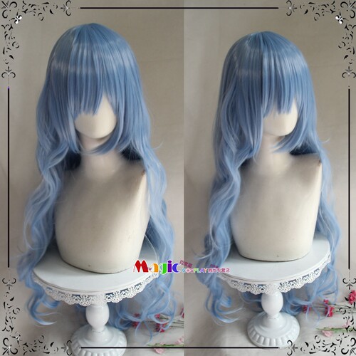 妖精的尾巴 cos朱比亚·罗克丝 雨女冰蓝色长卷发假毛头套LOLITA