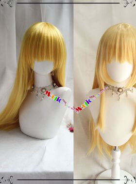 现货 铁拳5 莉莉·罗舍福尔cosplay假发80CM金色长发金黄色假毛