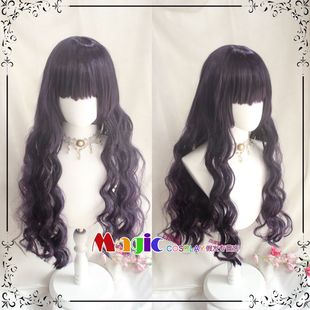MAGIC假毛 魔卡少女樱 大道寺知世COS假发 黑紫色长卷发 和栗薰子
