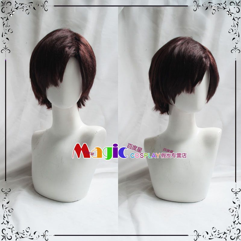 奥德修斯cos假发深棕色男短发