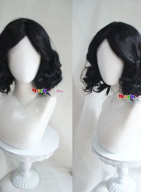 第五人格 恶之花  玛格丽莎泽莱 cos假发 黑色中分短卷发白雪公主