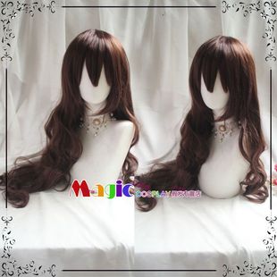 cosplay假发 心月狐 新堂爱 蔷薇少女翠星石 洛丽塔 深棕色长卷发