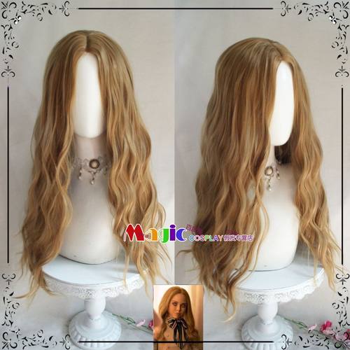现货欧美新电影 M3GAN/梅根cos假发 Megan 假发 亚麻金中分长卷发