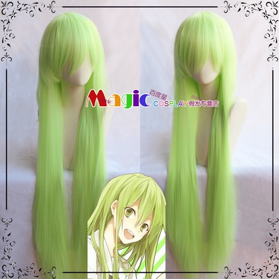 Fate/Grand Order 恩奇都 cosplay 假发 黄绿色长直发100CM 现货