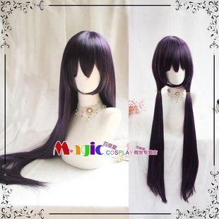 泉镜花 cos假发 腐川冬子 东条希 cosplay假毛 双马尾黑紫色100CM