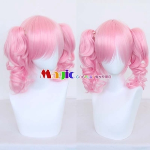 cosplay假发 阿尼亚 BanG Dream 丸山彩 樱花猫小乔 淡粉色卷马尾