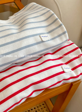 ader error small长袖t恤女春秋慵懒风宽松显瘦百搭圆领条纹上衣