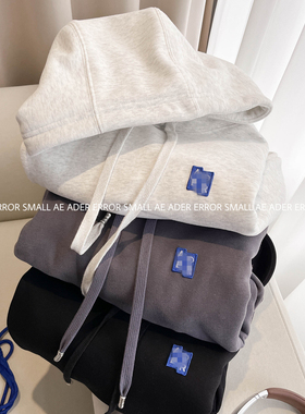 正品ader error small加绒卫衣秋冬连帽刺绣宽松男女帽衫加厚上衣