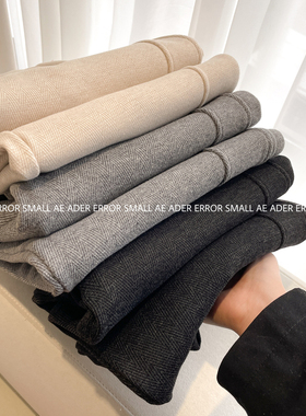 PART OF HEART 醋酸羊毛加绒长裤女韩版宽松休闲裤加厚弯刀裤卫裤