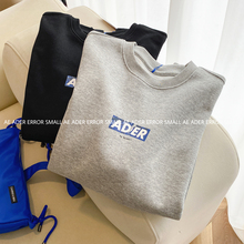 ader error small秋季破裂字母印花宽松男女情侣圆领休闲长袖卫衣