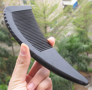 包邮 实拍 正品黑水牛角梳子 圆齿按摩梳 保健功效佳 大号加厚