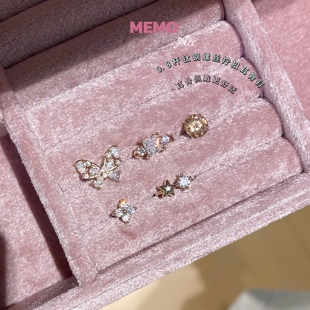 【MEMO】秋日蝶梦 咖啡金系列蝴蝶设计感百搭耳骨钉DS155