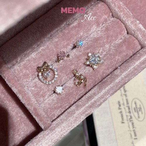 【MEMO】星愿圣诞 咖啡金圣诞系列设计感耳骨钉耳钉DS150